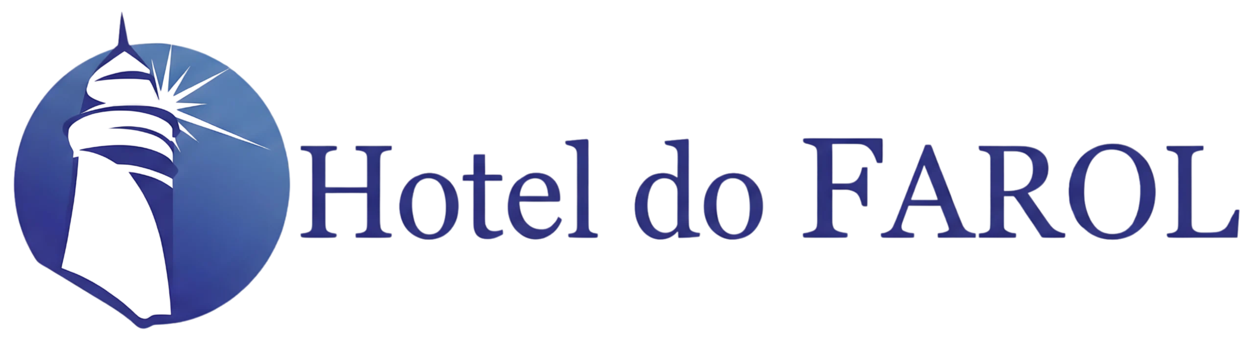 Logotipo branco do Hotel do Farol em Cubatão